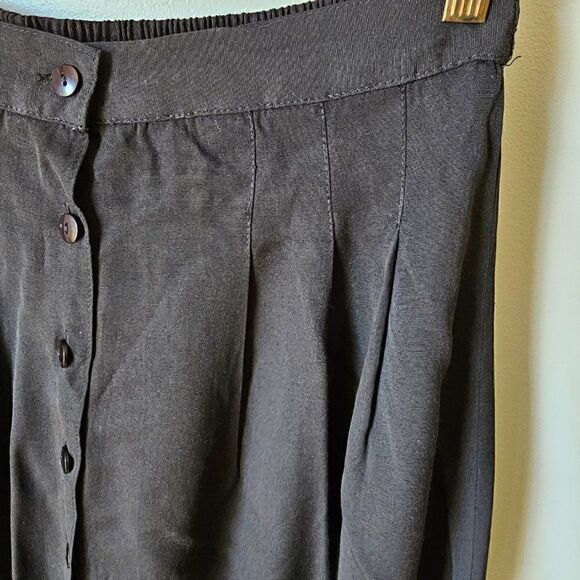 EUC VINTAGE ST. JULIAN WOMAN BLACK RAYON BUTTON DOWN MAXI SKIRT SIZE 16/ L-XL - Picture 6 of 12